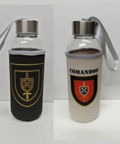 Garrafa em Vidro, com Tampa em Metal e Manga em Neopreno 500ml