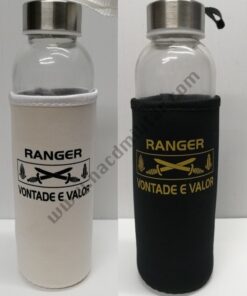 Garrafa em Vidro, com Tampa em Metal e Manga em Neopreno 500ml
