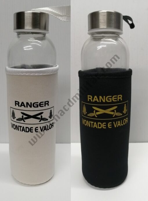Garrafa em Vidro, com Tampa em Metal e Manga em Neopreno 500ml