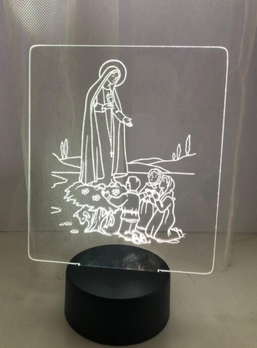 Candeeiro LED 3D  Nossa Senhora de Fátima