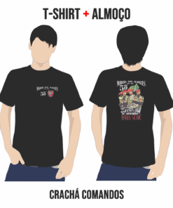 T-shirt da Marcha dos Audazes - 50 Anos do 25 de Novembro - Crachá Comandos com Inscrição no Almoço Convívio